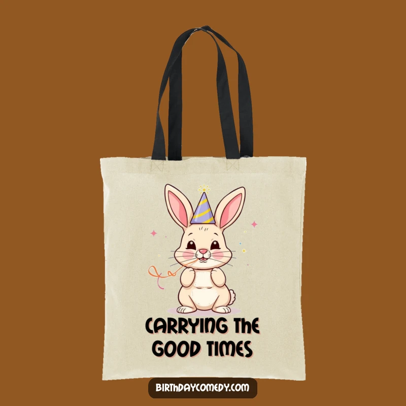 Funny Party Bunny Tote Bag: Carry Your Celebration Gear in Style