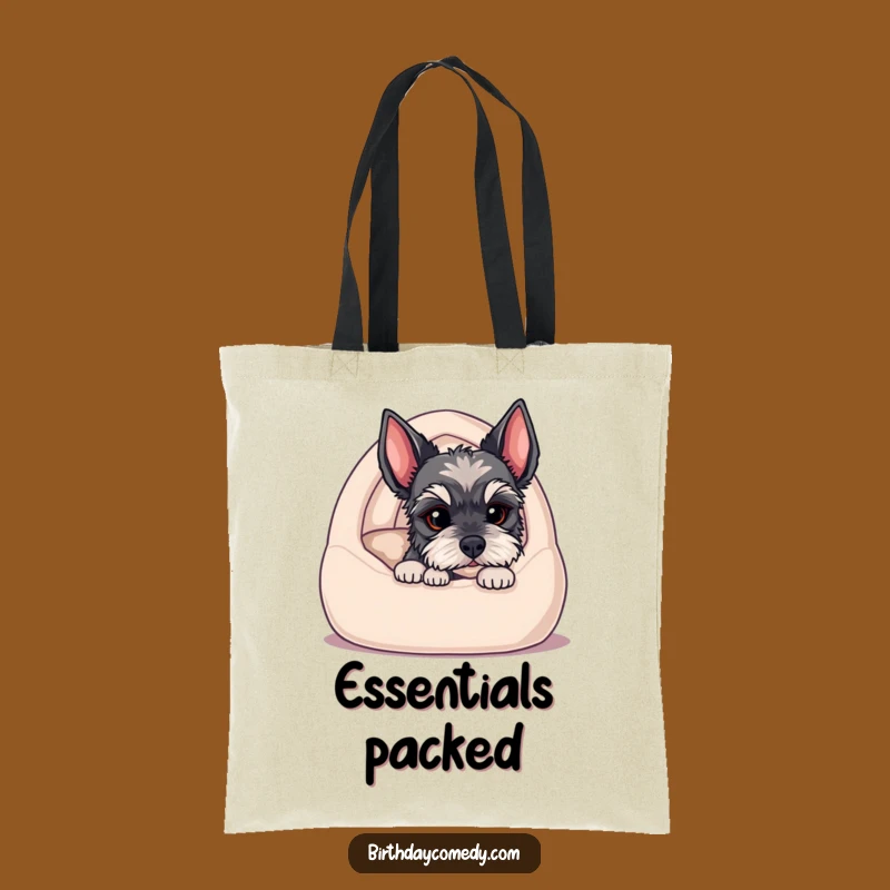Funny Schnauzer Puppy Peek Tote Bag: Carry Your Love for Dogs