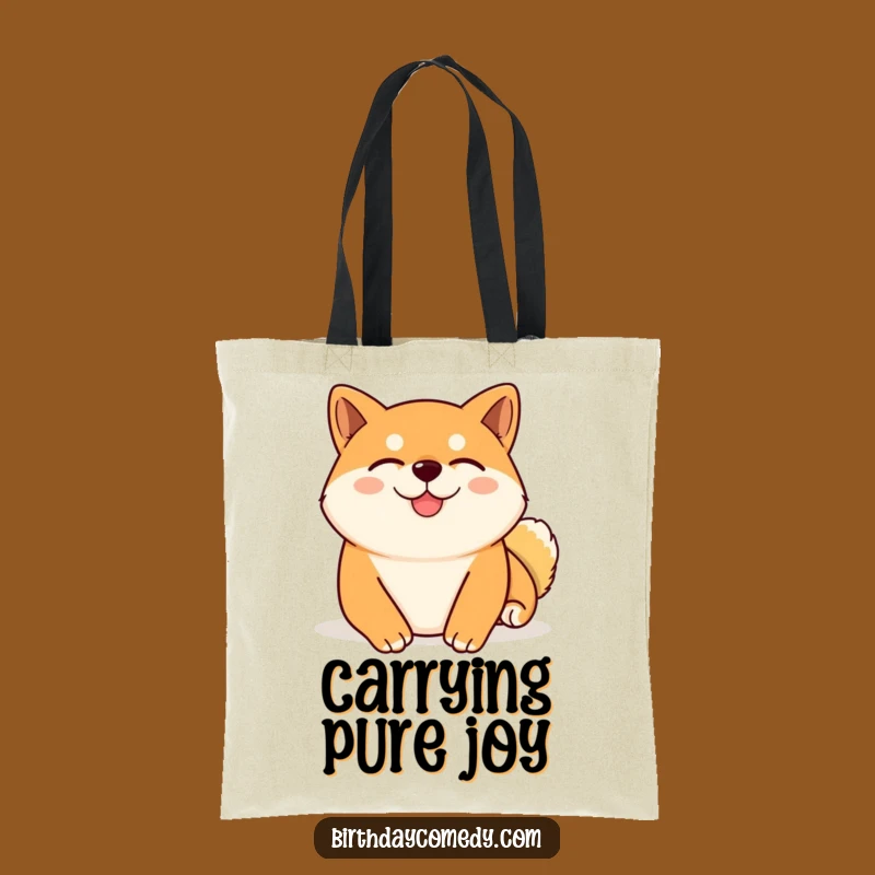 Funny Shiba Inu Relax Tote Bag - Content Shiba Inu Virtual Belly Rub Carryall