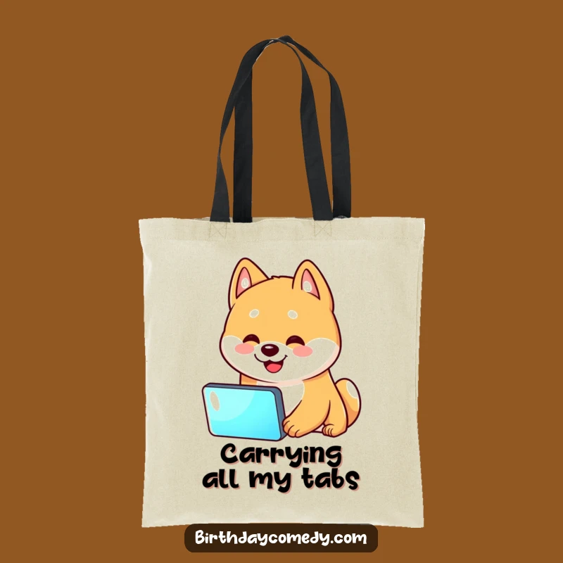 Funny Shiba Inu Screen Time Tote Bag - Hilarious Shiba Inu Head Tilt Carryall