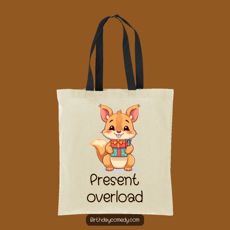 Funny Squirrel Tote Bag: Playful Gift Holder, Stylish & Humorous Accessory