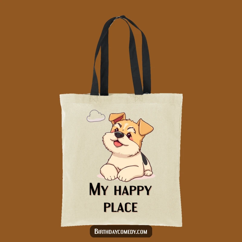 Funny Terrier Tote Bag: Carry Your Calm with a Gazing Dog