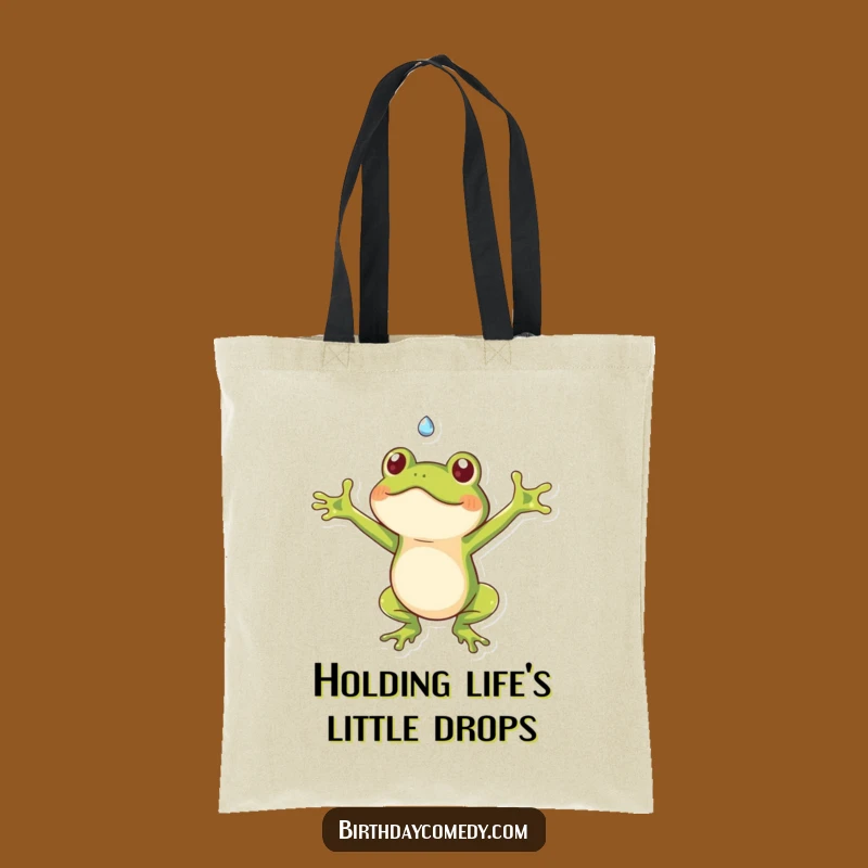 Funny Frog Dewdrop Tote Bag: Carry Your Joyful Essentials Gift