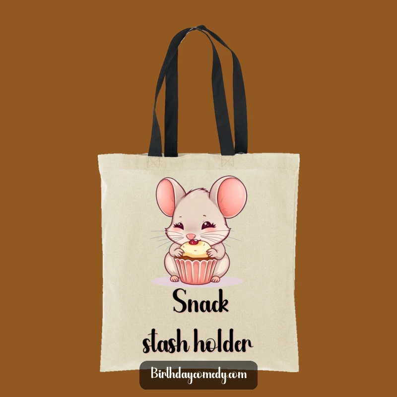 Funny Mouse Tote Bag: Sweet Nibbler Accessory, Stylish & Humorous Carryall